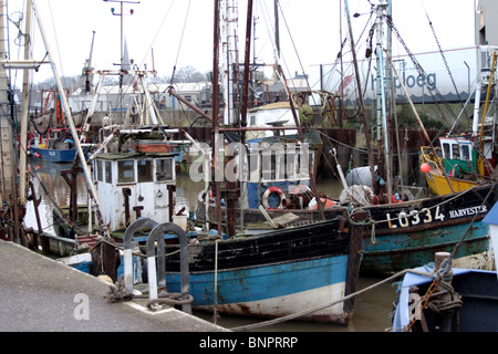 Dezember 2004 - Fischerboote im Kings Lynn Dock Stockfoto