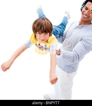 Vater mit seinem Sohn spielen Stockfoto