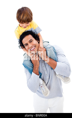 Vater mit seinem Sohn spielen Stockfoto