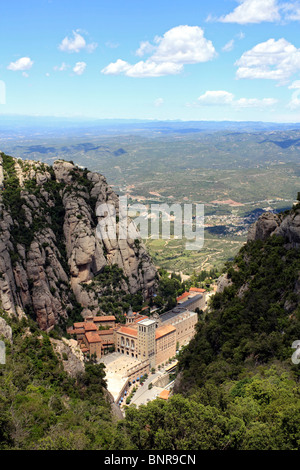 Das Kloster Montserrat (Wellenschliff Berg) südwestlich von Barcelona in Katalonien, Spanien. Stockfoto