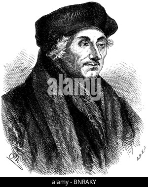 Desiderius Erasmus Roterodamus (1466 – 1536), Desiderius Erasmus von Rotterdam, niederländischer Renaissance-Humanist, Priester, Theologe Stockfoto