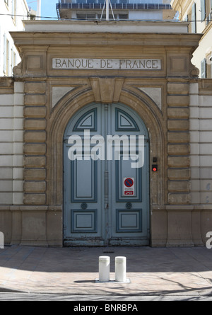 Banque De France Tür Stockfoto