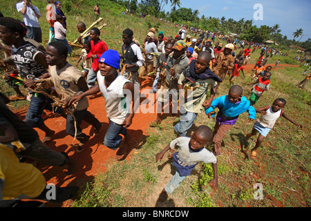 Mwaka Kogwa Feier in Makunduchi, Sansibar, Tansania Stockfoto