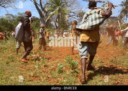 Mwaka Kogwa Feier in Makunduchi, Sansibar, Tansania Stockfoto