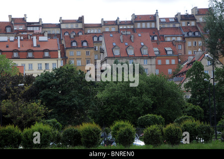 Wohnhäuser, Altstadt in Warschau, Polen Stockfoto