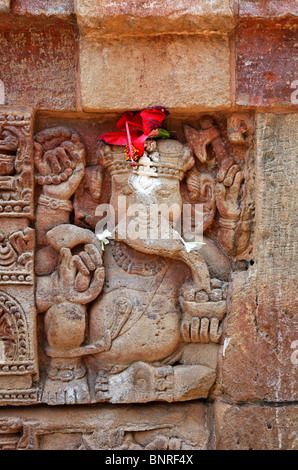 Indien - Orissa - Bhubaneswar - plastische Details an das Hindu Tempel Parasuramesvara Mandir Stockfoto