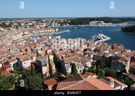Blick über die Altstadt von Rovinj, Kroatien Stockfoto