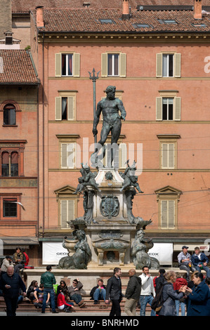 Fontana del Nettuno(fountain of neptune) Statue des Neptun Piazza Nettuno Piazza Maggiore, Bologna, Italien Stockfoto