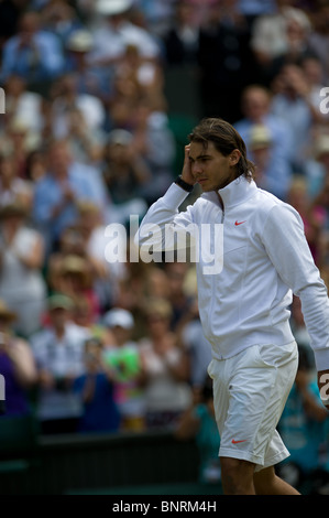 4. Juli 2010: Rafael Nadal, Männer Singles Meister. Internationales Tennisturnier in Wimbledon statt bei den All England Lawn Tennis Club, London, England. Stockfoto