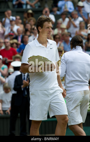 4. Juli 2010: Tomas Berdych, Runner-up, Herren Einzel. Internationales Tennisturnier in Wimbledon statt bei den All England Lawn Tennis Club, London, England. Stockfoto