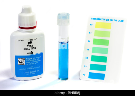 PH-Test-Kit für tropische Aquarien Stockfoto