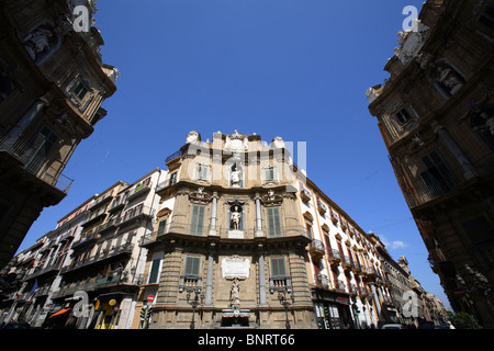 Quattro Canti oder Vigliena Quadrat, Palermo, Italien Stockfoto