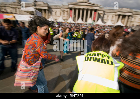 Diwali Feiern finden statt am Trafalgar Square in London Stockfoto