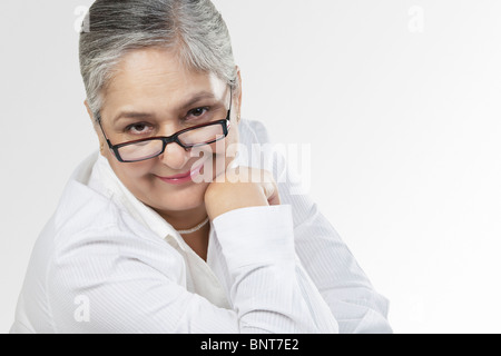 Bildnis einer alten Frau Stockfoto