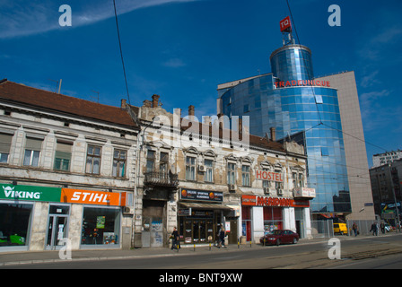 Häuser vor Haupt Bahnhof in Belgrad-Serbien-Europa Stockfoto