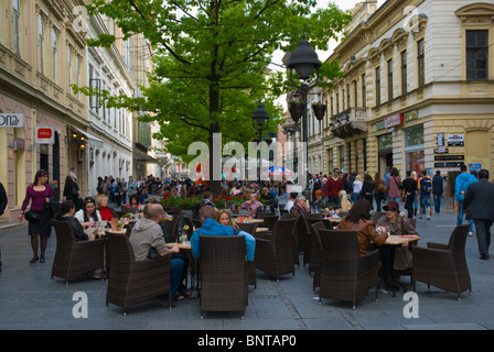 Café Terrasse Kneza Mihaila Fußgängerzone Belgrad Serbien Europa Stockfoto