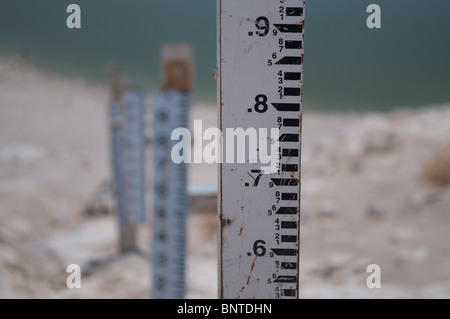 Messstäbe in Ziglab oder Sharhabeel Dam in Irbid Governorate Nordjordanien Stockfoto