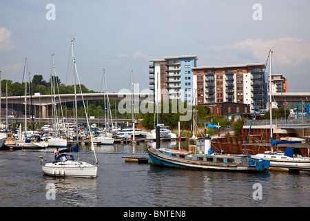 Boote und Yachten Cardiff Bay Wales UK Stockfoto