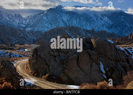 Film Straße, Alabama Hills, Lone Pine, Kalifornien, USA. Stockfoto