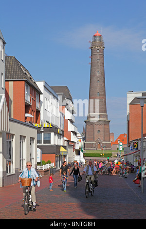 neuer Leuchtturm, Stadt Borkum, Insel Borkum, Ostfriesland, Nordseeküste, Niedersachsen, Deutschland Stockfoto