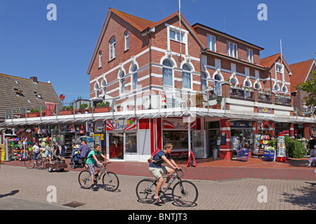 Dorfzentrum, Insel Langeoog, Ostfriesland, Niedersachsen, Deutschland Stockfoto