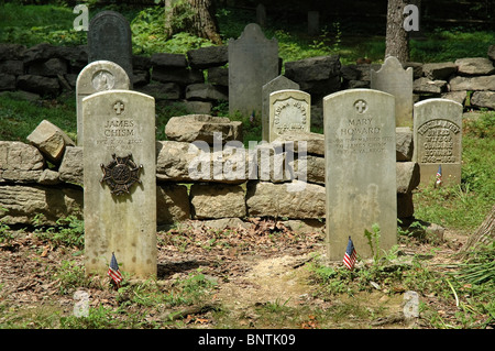 Gräber im alten Mulkey Gemeindehaus State Historic Site, politisch, KY. Stockfoto