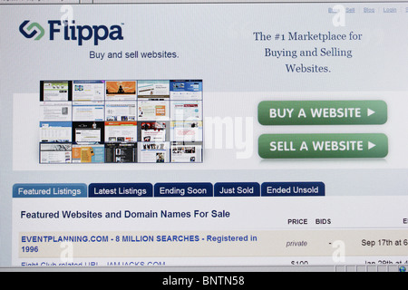 Flippa kaufen verkaufen websites Stockfoto