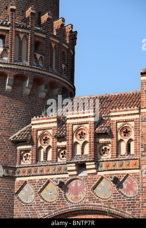 Teil der Festungsmauer, die die historische Stadt Tangermünde umgibt befindet sich an der Elbe in Deutschland, Europa Stockfoto