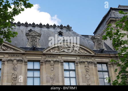 Detail des Louvre Museum in Paris Frankreich Stockfoto