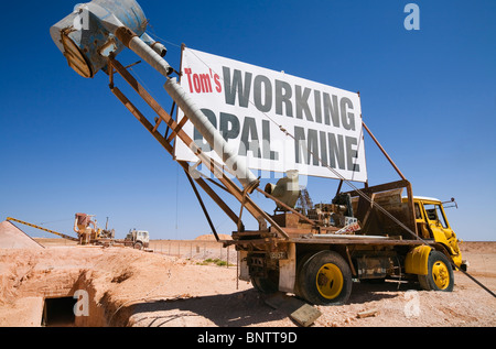 Toms Arbeit Opal Mine. Coober Pedy, Südaustralien. Stockfoto