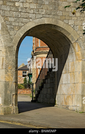 Nahaufnahme des Arch im Victoria Bar-Bereich des Stadtmauern im Sommer York North Yorkshire England Vereinigtes Königreich Großbritannien GB Großbritannien Stockfoto