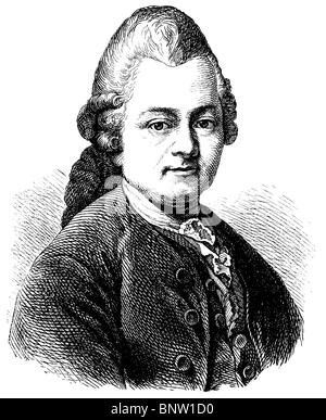 Gotthold Ephraim Lessing (1729 – 1781), deutscher Schriftsteller, Philosoph, Dramatiker, Publizist und Kritiker Stockfoto