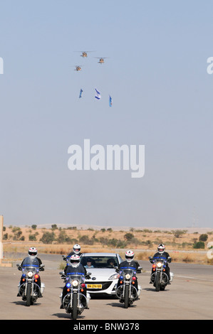 Israel, Hazirim, Near Beer Sheva, Flugschule Graduierung Parade. Motorrad Korso Stockfoto