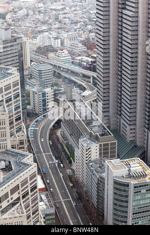 Gebäude und Straßen in Tokio Japan Stockfoto