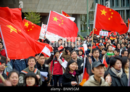 Pro-China-Demonstration in Berlin, Deutschland Stockfoto