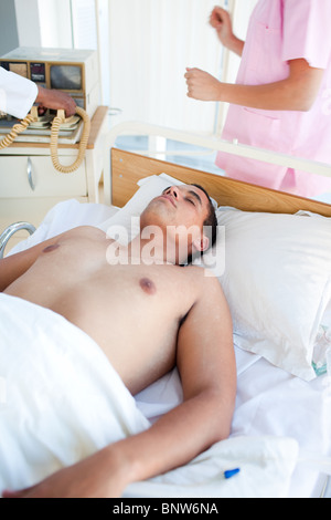 Patient in einer Notfallstation Stockfoto