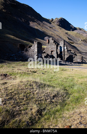 Ruiniert Gebäude in der Bergbau-bleibt bei Cwmystwyth Bleiminen Ystwyth Valley Wales UK Stockfoto