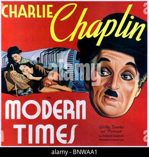 CHARLIE CHAPLIN POSTER MODERNE ZEITEN (1936) Stockfoto