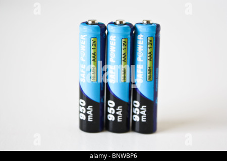 drei 3 AAA Akku Stockfoto