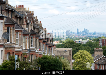 Die City of London gesehen von Woodland Road in Crystal Palace, London Stockfoto