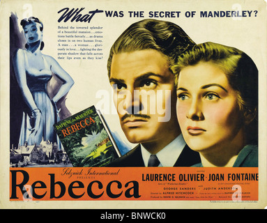 LAURENCE OLIVIER, Joan Fontaine, Plakat, Rebecca, 1940 Stockfoto