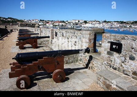 Castle Cornet, Festung am Hafen von St. Peter Port, Guernsey, Channel Islands. Stockfoto