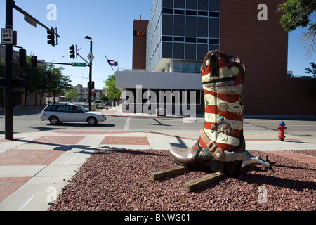 Malte überdimensionale Boot Skulptur in der Innenstadt von Cheyenne, Wyoming. Stockfoto