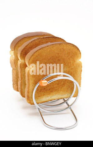 Toast auf Toast Rack Stockfoto