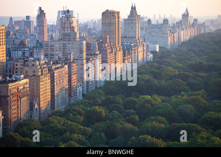 Central Park West und Central Park in New York City Stockfoto