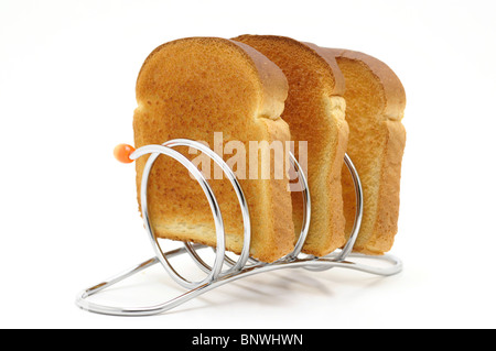 Toast auf Toast Rack Stockfoto