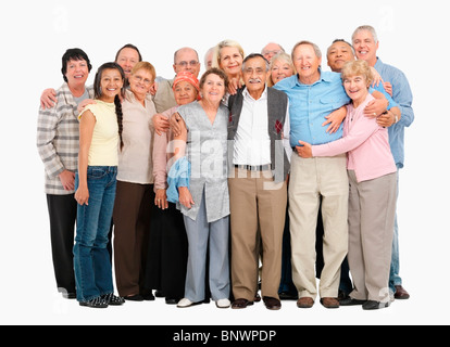 Eine Gruppe Menschen mit ihre Arme umeinander Stockfoto