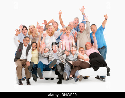 Eine Gruppe von fröhlichen Menschen Stockfoto