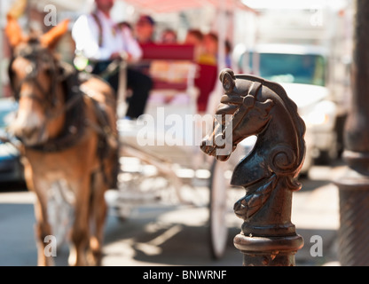 Pferdekutsche im French Quarter von New Orleans Stockfoto