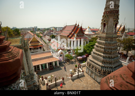 Blick aus dem Tempel der Morgenröte, Wat Arun, Bangkok, Thailand, Asien Stockfoto